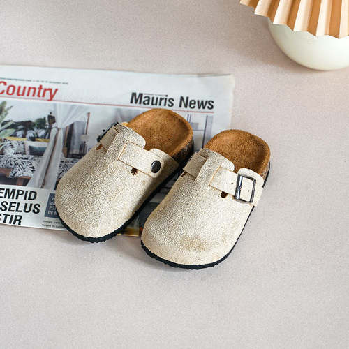 Spring and Autumn Children's Cute Non-Slip Toe-Covered Birkenstock Shoes for Boys and Girls, Soft-Soled Comfortable Loafers, Wear-Resistant Little Kids' Shoes