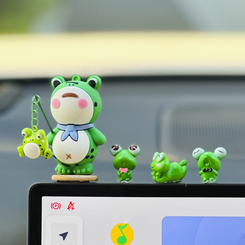 2023 celebridades de Internet nuevas decoraciones para automóviles, adornos de rana solitaria para automóviles, suministros para automóviles, consola central, linda descompresión