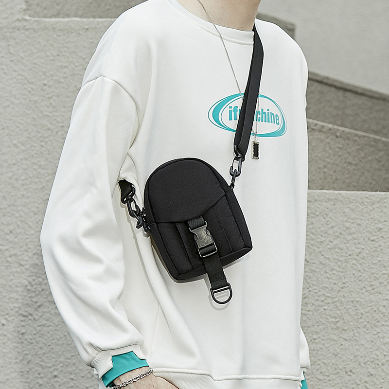 Chaopai Small Diagonal Messenger Backpack Casual Shoulder Mini Lightweight Mobile Phone Men's Bag_voghion.com