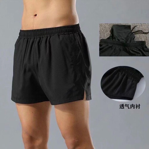 Fitness shorts, marathon running shorts, sports shorts, track and field training pants, quick-drying with lining, three-quarter length pants, summer