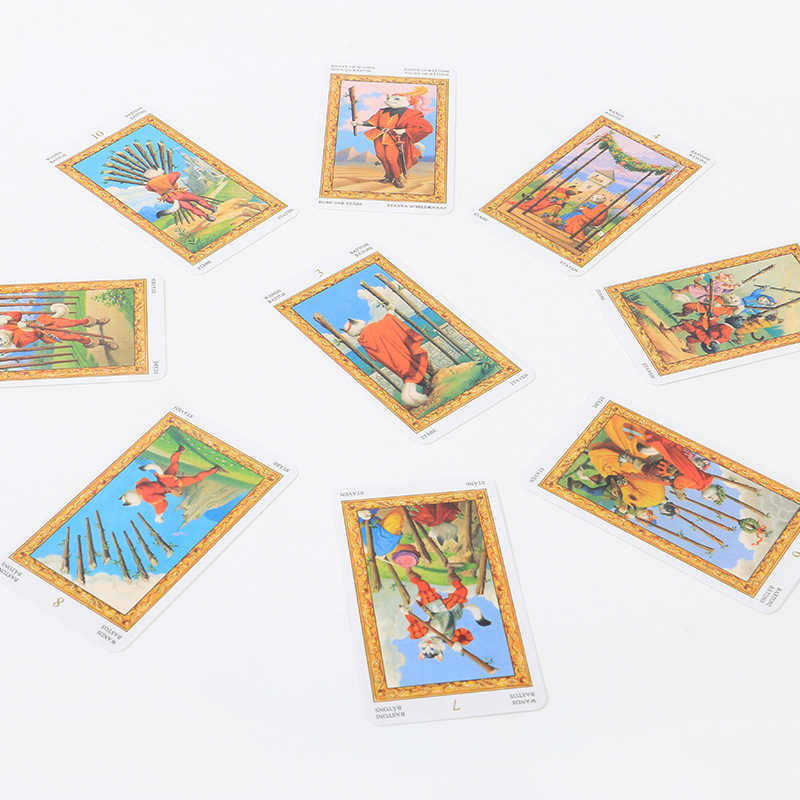 Cross-Border Hot Item White Cat Tarot Oracle Board Game Cards_voghion.com