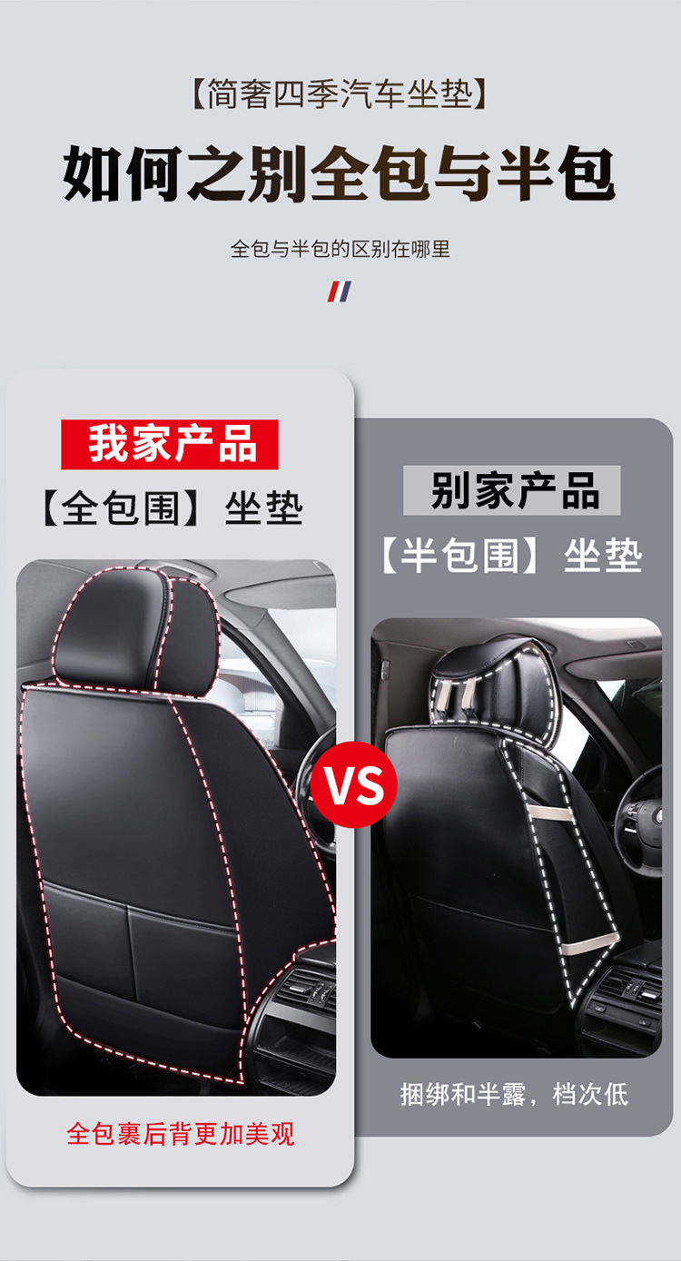 Car Seat Cushion, Universal for All Seasons, Perforated Nappa Leather, Full Coverage for Five Seats, Seat Cover, Amazon Wholesale