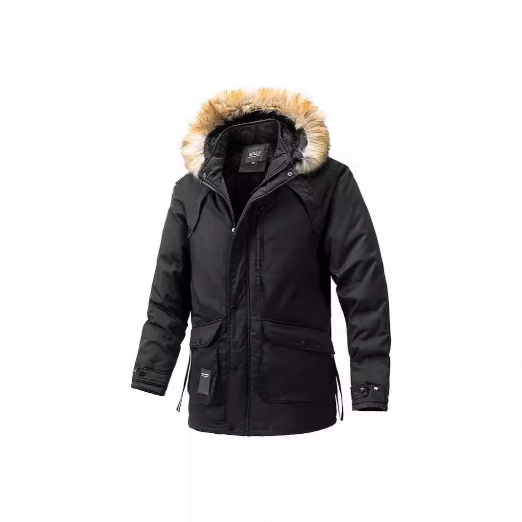 Men's Down Jacket With Fleece Lining And Thickened Loose Fit_voghion.com