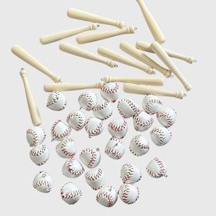 Wholesale Jewelry Accessories Artificial Baseball Bat Pendant Baseball Small Pendant Mini 2cm Baseball Sports Sports Gift Accessories
