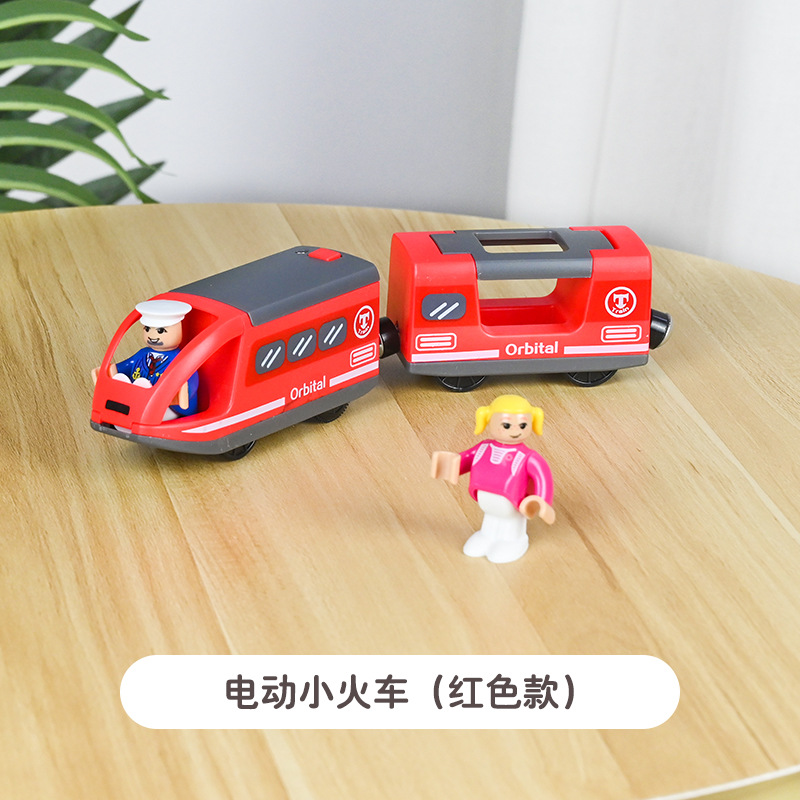 Pista de simulación madera los niños locomotora eléctrica cabeza forma realista aumento bebé divertido educación temprana juguetes educativos