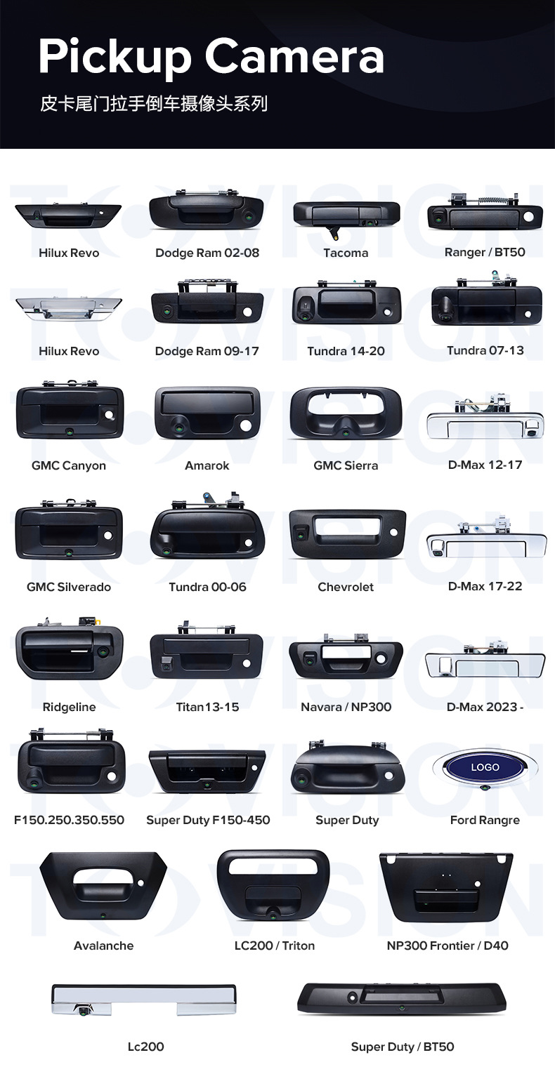 Suitable for 05-15 Mitsubishi Triton L200 Pickup Truck Tailgate Handle Reversing Camera Waterproof Car Accessory