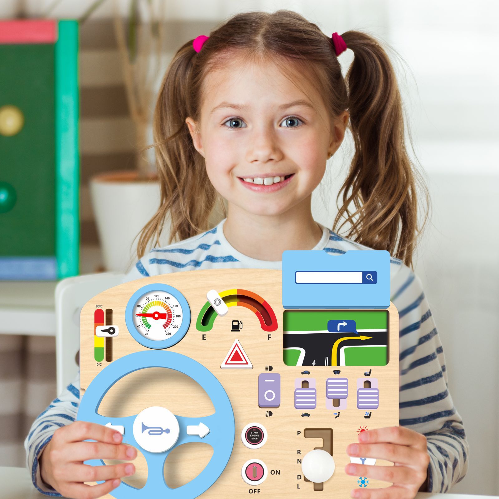 Volante de simulación de madera de educación temprana Montessori transfronterizo Tablero ocupado Juego de juegos para niños Juguetes educativos de madera