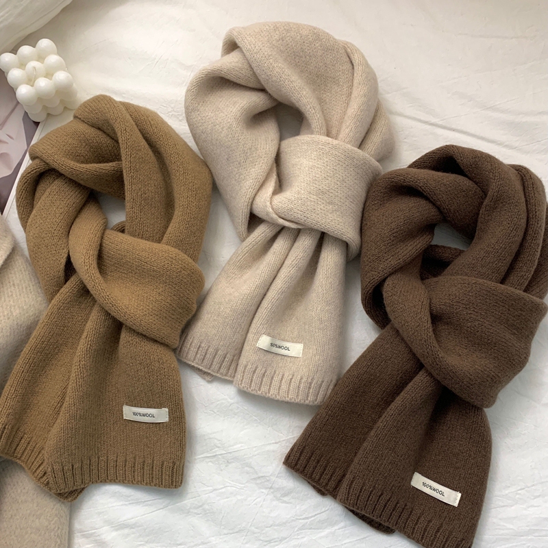 Hot-Selling Australian Pure Wool Knitted Scarf for Women, Autumn and Winter Cashmere Couple Style, Versatile Warm Neck Scarf for Men, Manufacturer