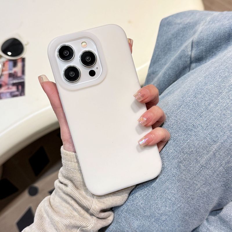 液态果冻适用苹果17简约纯色手机壳iPhone16Promax肤感大孔防摔壳|undefined