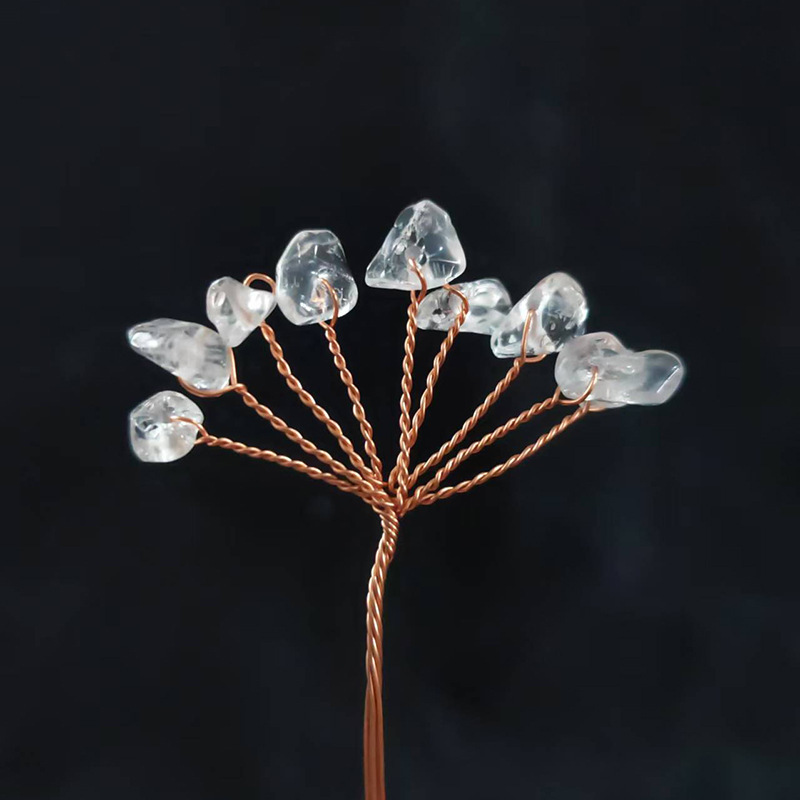 天然水晶砕石発財樹DIY半製品手織り銅線黄水晶花樹頭部品卸売り|undefined