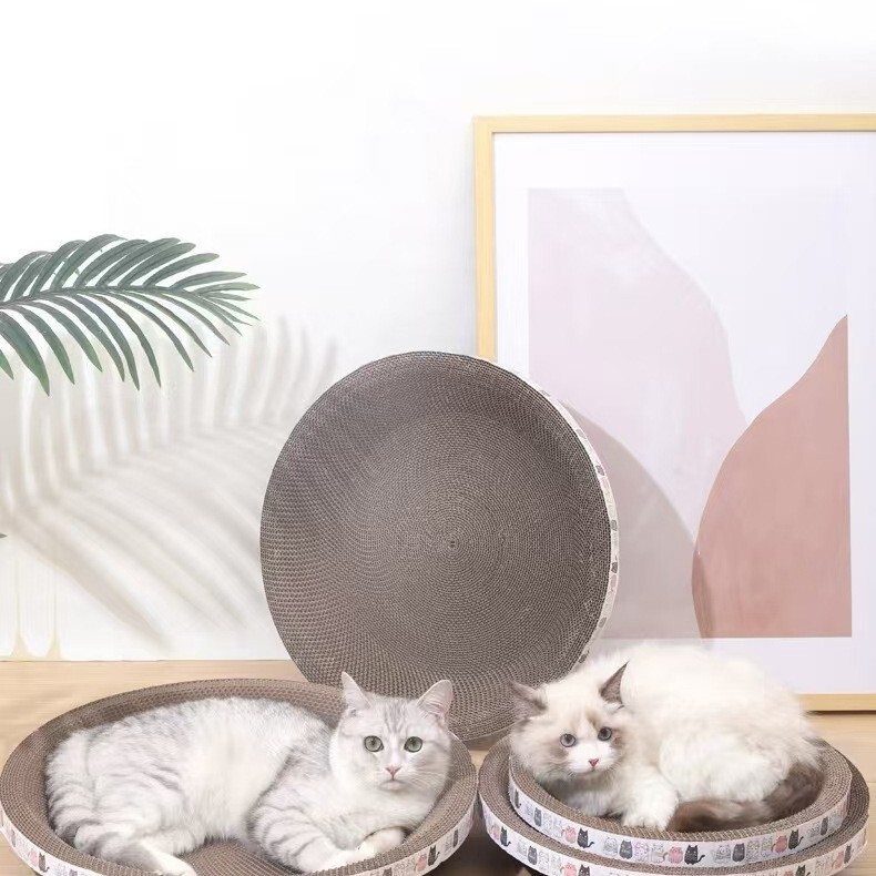 猫爪とぎボード 猫用品 猫爪板 猫爪とぎボウル 猫のおもちゃ 段ボール製 爪研ぎ 糸くずが出ない 楕円形 キャットニップ入り|undefined