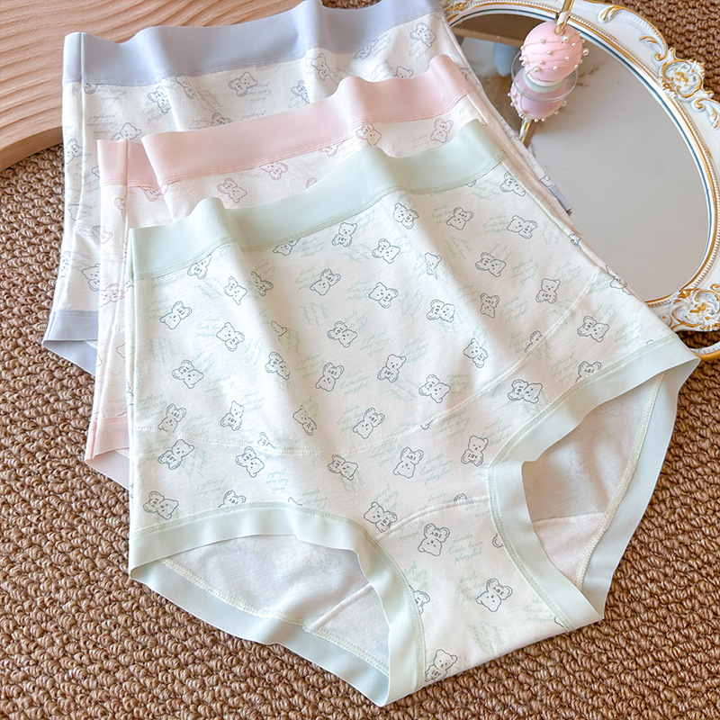 Maternity Underwear Cartoon Extended Cotton Crotch Type a Antibacterial High Waist Abdominal Support Pregnancy Special Pregnancy Early, Middle and Late Period Large Size