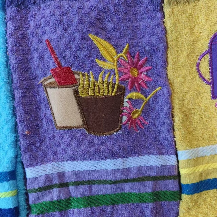 Mayorista transfronterizo comercio exterior especializado pesado engrosado absorción de agua frutas bordadas toallas de té de algodón toallas de taza