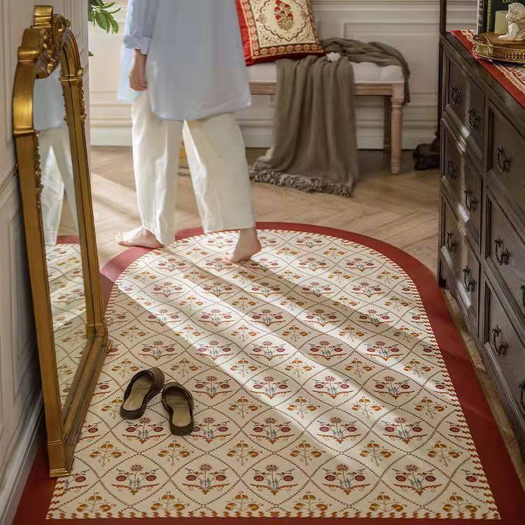 Retro American Style High-end Entrance Door Mat Hallway Wipe-free Anti-slip Mat Dirt Resistant Tailored Leather Floor Mat