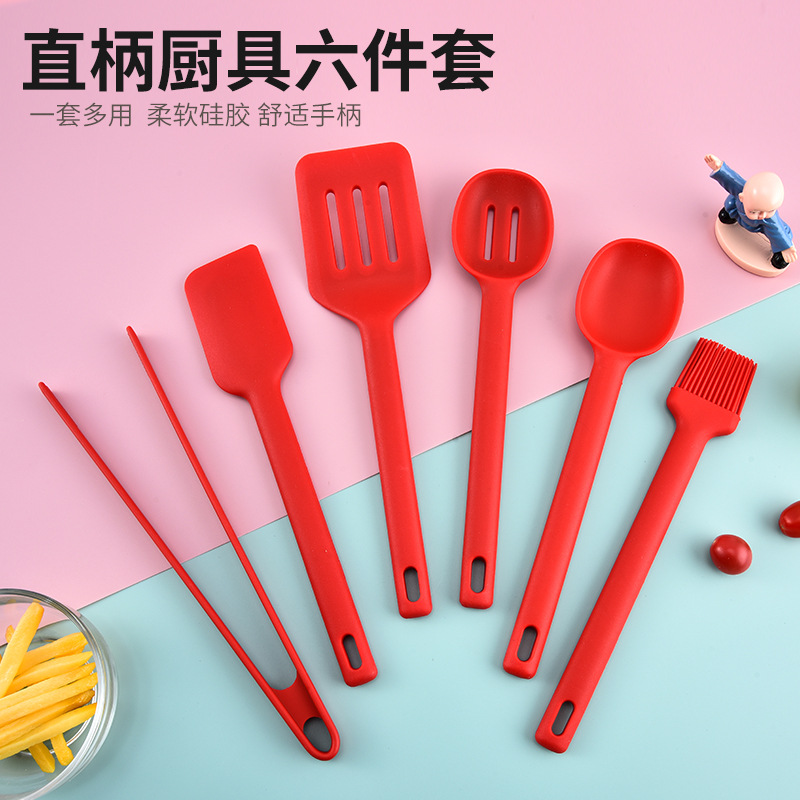 국경 간 새로운 고온 실리콘 주방 용품 6 피스 스푼 한국식 6 피스 비 스틱 주걱 주방 용품