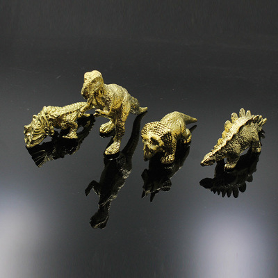 玫琳卡 恐龙系列小摆件玩物 黄铜霸王龙三角龙剑龙等多种款式批发|ru