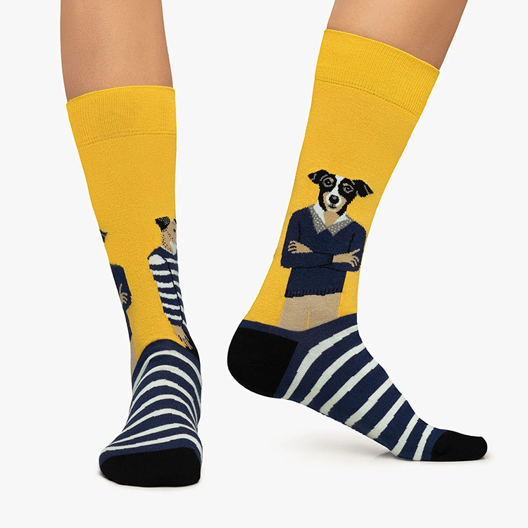 Unisexe Vacances Bloc De Couleur Coton Crew Socks Une Paire display picture 1