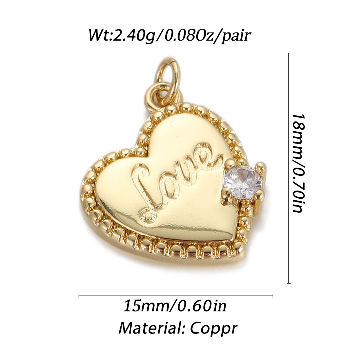 20g Weight Pendant, Chain Jewelry Making Type Copper Chain Material 1 Piece Quantity Holiday, Daily Occasion Copper Material Letter, Heart Shape Pattern Unisex Gender Plating Design Simple Style Style 1 Piece Copper Letter Heart Shape Pendant Chain 5
