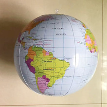 科教玩具球PVC充气地球仪PVC充气英文版地球仪可定制支架地球