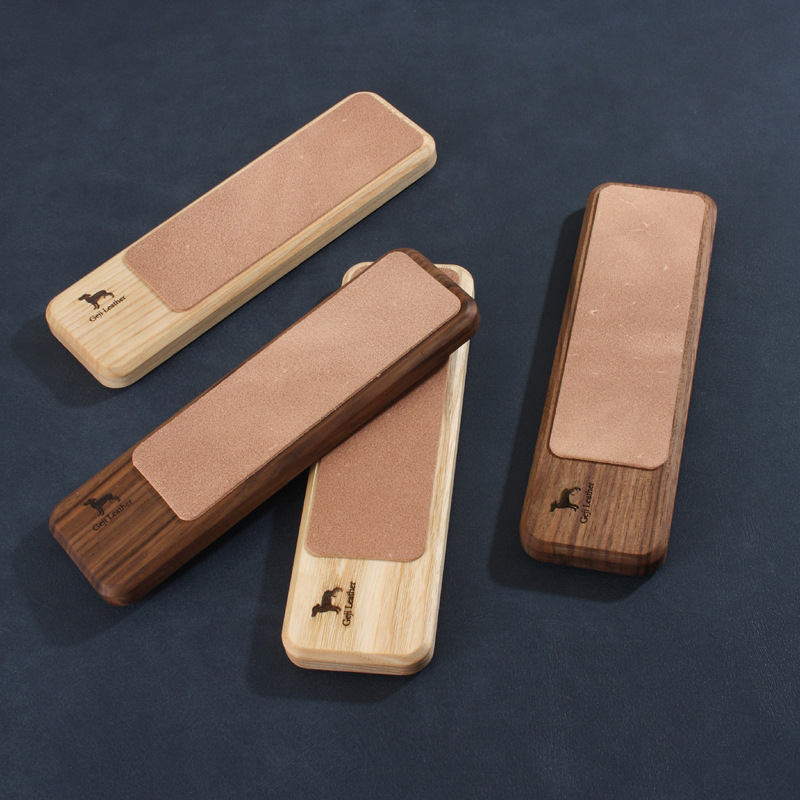 革集Geji荡刀板 黑胡桃木手工DIY皮革磨刀板 210*60mm 又宽又稳