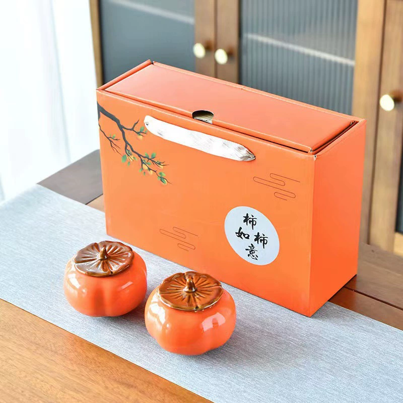 Горшок для хурмы Подарочная коробка костюм Керамический горшок для конфет Герметичный горшок Ежегодное собрание Маленький подарок для печати логотип Подарок на открытие