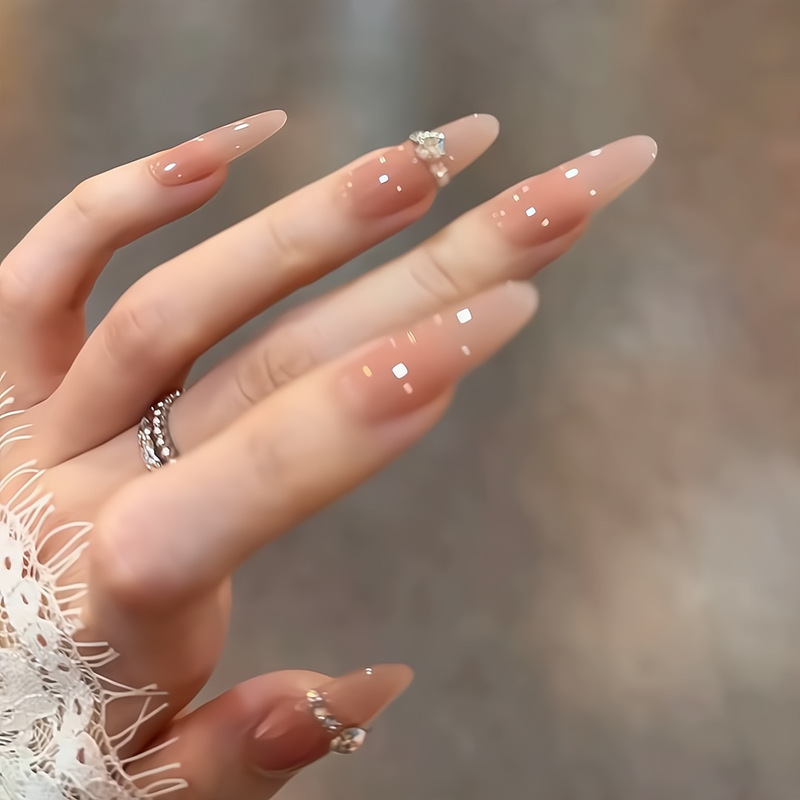 【Ling Luo Original】Summer Simple and Luxurious Diamond Ring, Gentle and High-End Feel, Enhances Fairness, Handmade Nail Art, Wearable Nails 【Ling Luo Original】Summer Simple and Luxurious Diamond Ring, Gentle and High-End Feel, Enhances Fairness, Handmade Nail Art, Wearable Nails