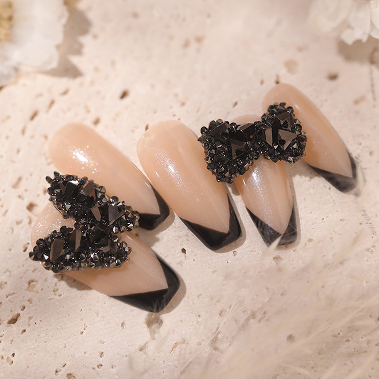 2021 New Japanese Nail Art Crystal Candy Bow Handmade Piled Diamond Full Diamond Butterfly Cartoon Mickey Nail Sticker