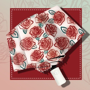 Umbrella UV-proof Sun Umbrella Sunshade Umbrella Folding Umbrella Fresh Black Oil Painting Wind, Rain and Rain Umbrella