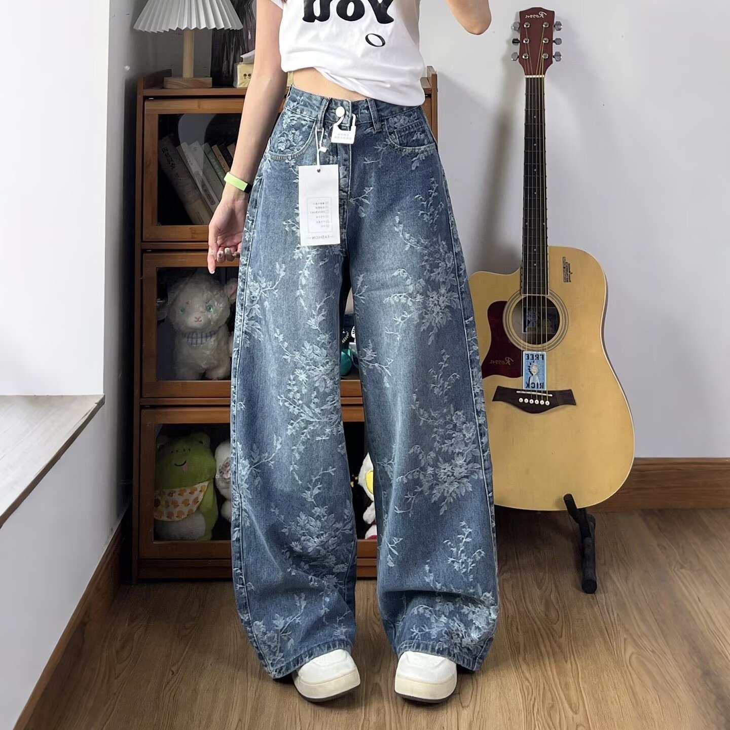 Girls' Jeans 2025 New Children's Pants Summer Thin Stylish Fashionable Little Girl Wide-Leg Pants Summer Long Pants