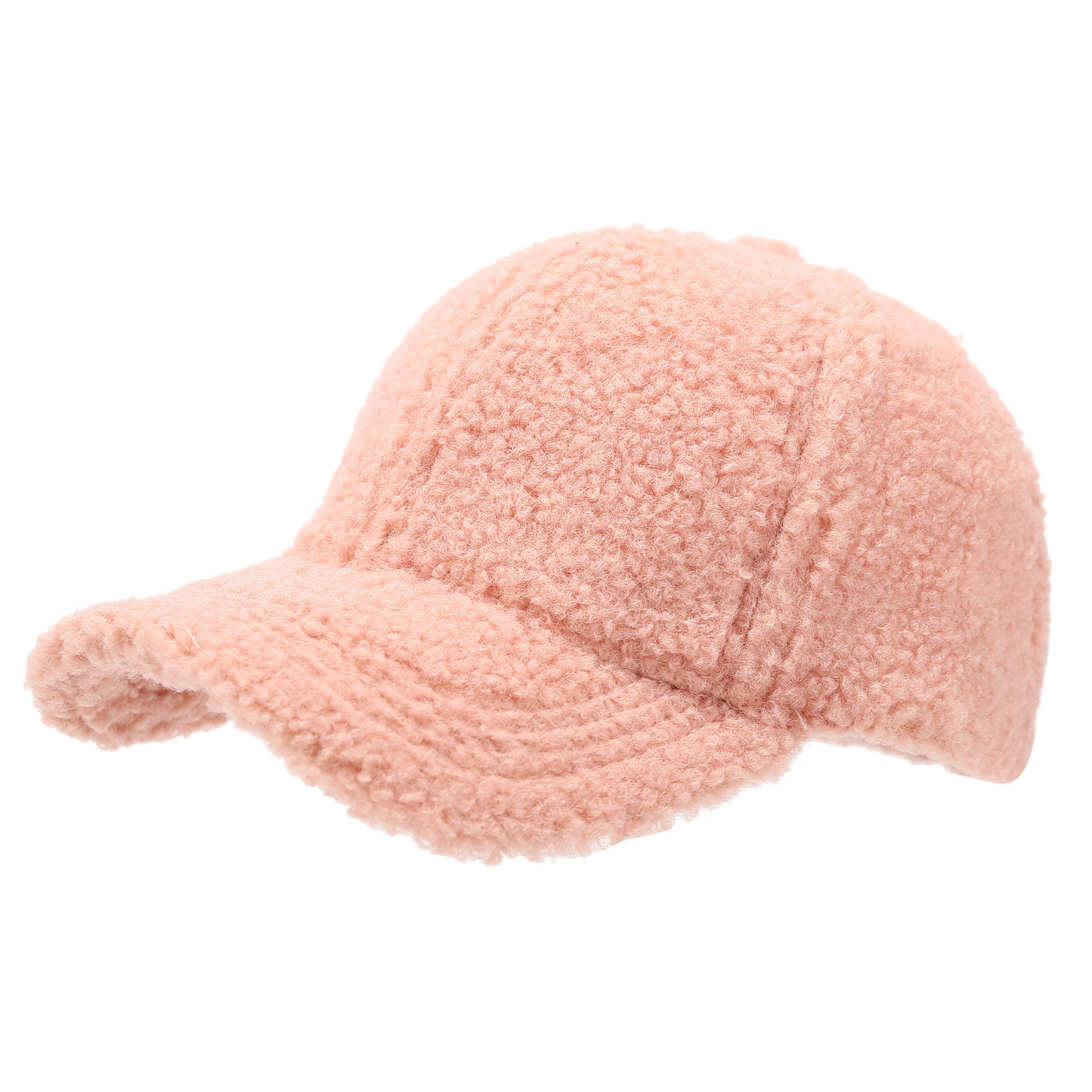 Winter Lamm Wolle Baseball Caps Für Kinder Baby Kinder Warme Dicke Feste Farbe Golf Caps Mädchen Junge Sport Gebogene Krempe Visiere Hut – Detail 4