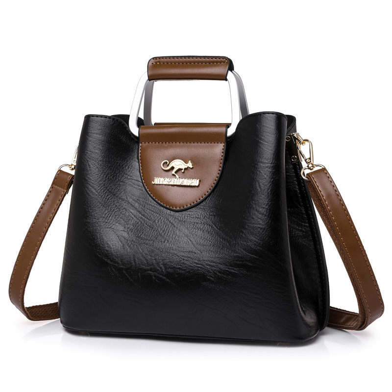 Pu mjukt läder textur Handväska Ny damväska nischdesign fashionabel One Shoulder Satchel tygväska med stor kapacitet_voghion.com