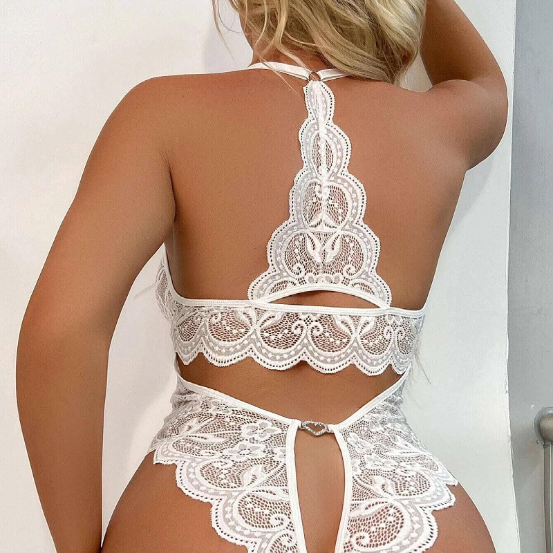 Más el tamaño de lencería sexy de las mujeres de diseño profundo en V de gama abierta libre sexy mono sexy uniforme traje de mucama 200kg