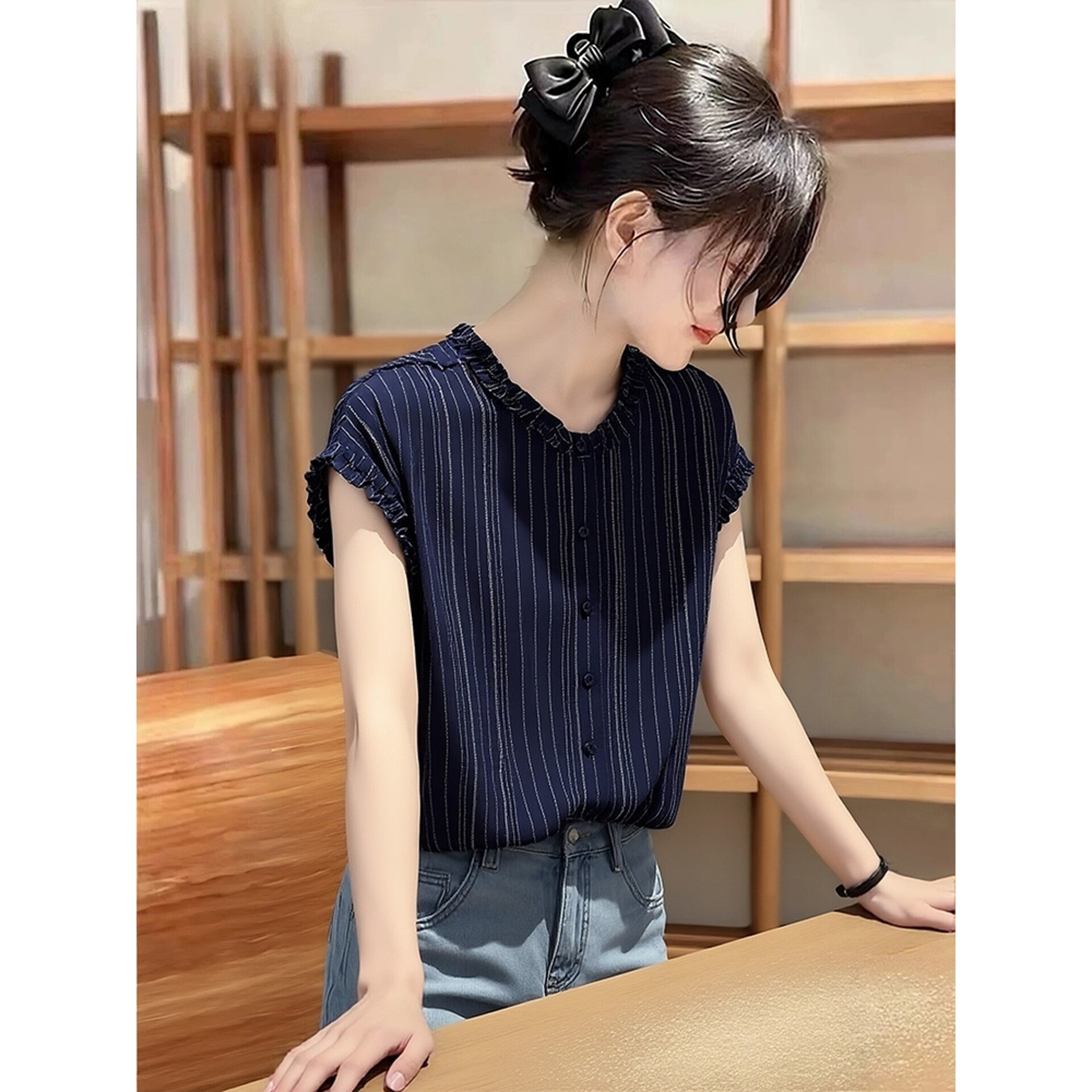 Fashionable blue summer shirt