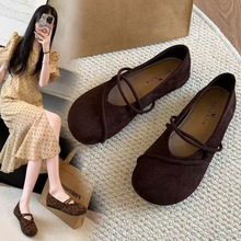 日系勃肯鞋女2025夏季新款一脚蹬浅口单鞋平底穆勒鞋玛丽珍豆豆鞋