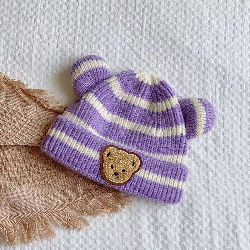 Children Unisex Cute Bear Jacquard Wool Cap display picture 10