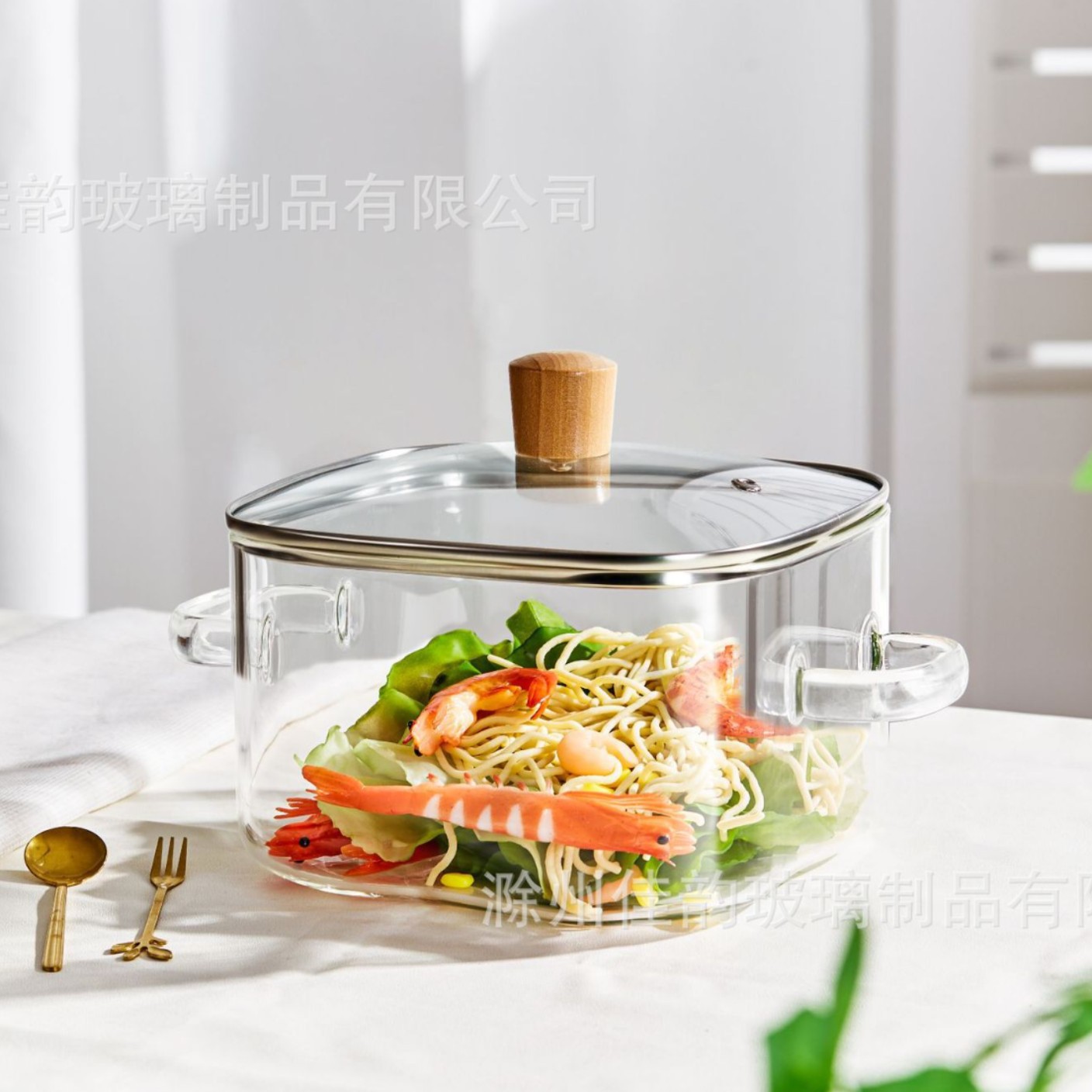 2.2l square glass jar, clear / No specifications