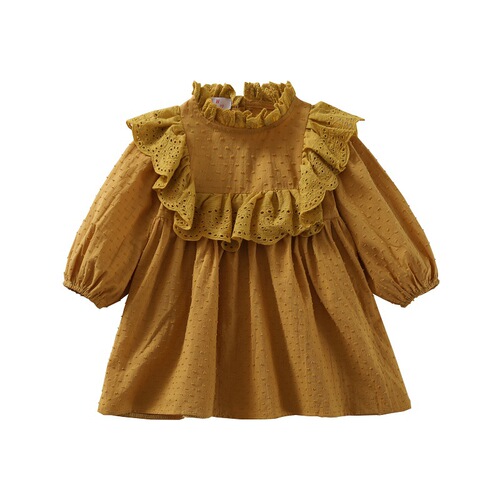 Girls Dress Spring and Autumn 2024 New Korean Style Baby Girl Mid-Length Long Sleeve Princess Dress Western Style Children's Clothing