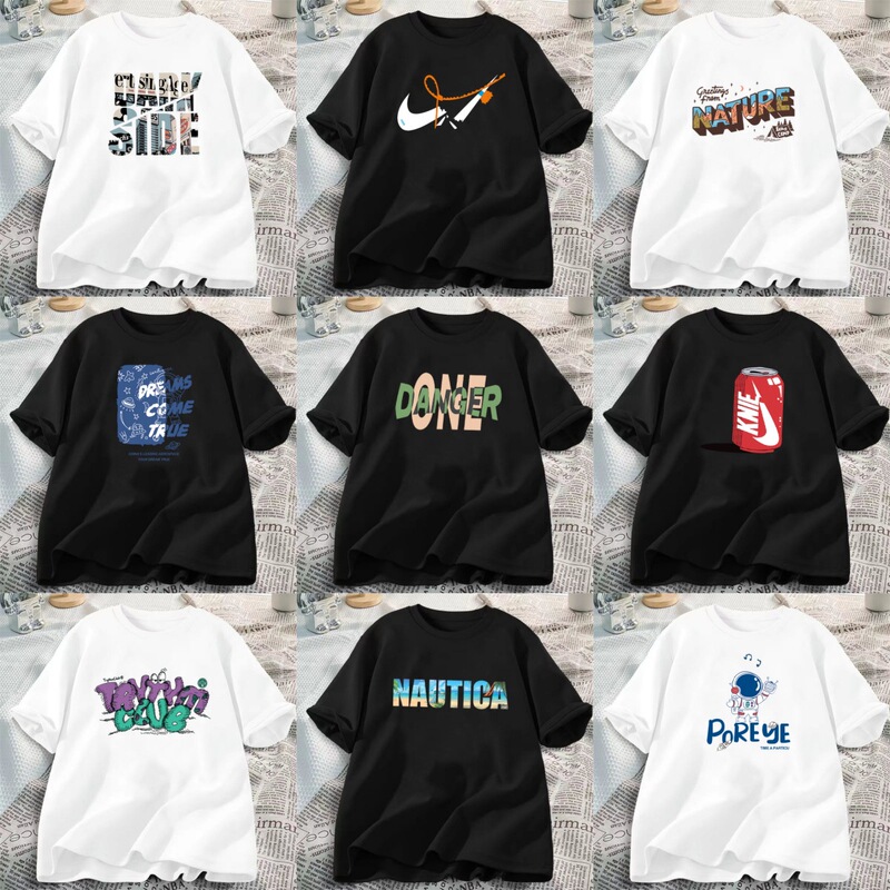 2026 Summer Cross-Border Hot-Selling Men's Short-Sleeve Trendy Brand T-Shirt Pure Cotton Printed Men's T-Shirt Loose Top Wholesale 2026 Summer Cross-Border Hot-Selling Men's Short-Sleeve Trendy Brand T-Shirt Pure Cotton Printed Men's T-Shirt Loose Top Wholesale