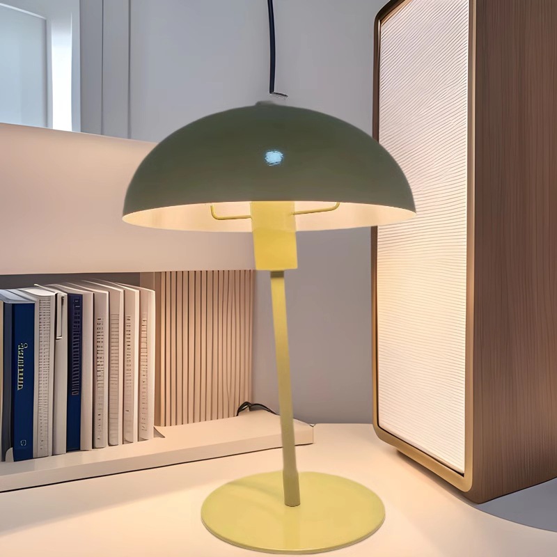 Lámpara de pie de seta de barra recta de metal directa de fábrica, lámpara de mesa, lámpara de mesa transfronteriza de dormitorio y sala de estar