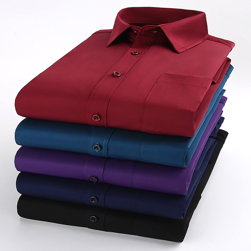 Foreign Trade Explosions Ice Silk Shirt Men's Long-sleeved Non-ironing Anti-wrinkle Thin Casual Dress Spring and Summer Quick-drying Silk Shirt