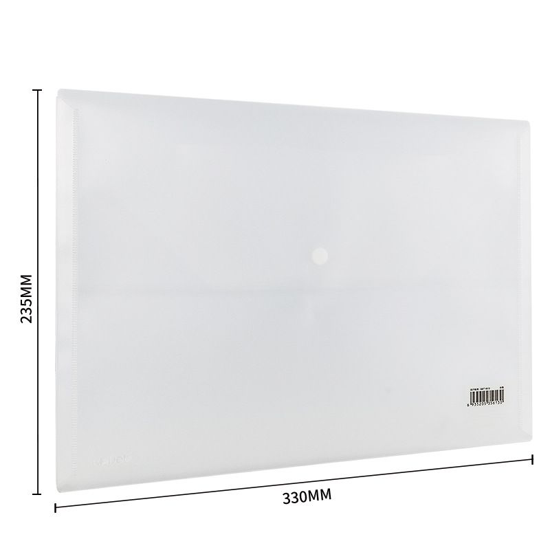 Deli A4 Bolsa de hebilla a presión Bolsa de archivo transparente Carpeta extra gruesa Bolsa de hebilla a presión Plástico impermeable 5501A