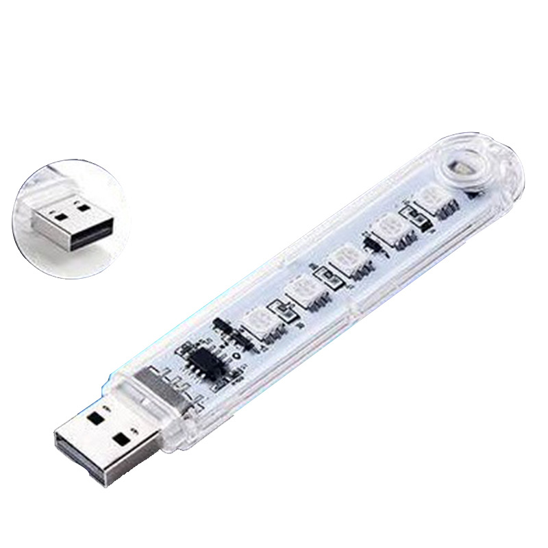 USB mood light bulb, color-changing LED light bulb with automatic color-changing gradient and flashing LED beads.