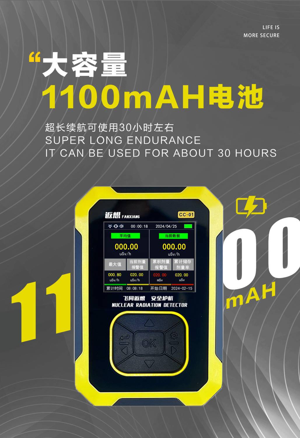 Zero Fanxiang Household Medical Radiation Detector Professional Anti-Radiation Instrument Tester Geiger Counter for Iodine Measurement