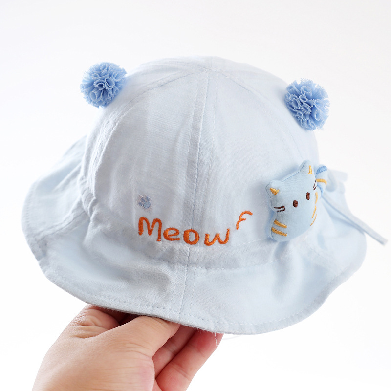 Sombrero de bebé algodón primavera y otoño delgado bebé mujer sombrero de pescador sombrero de sombrero ajustable otoño sombrero de bañera sol
