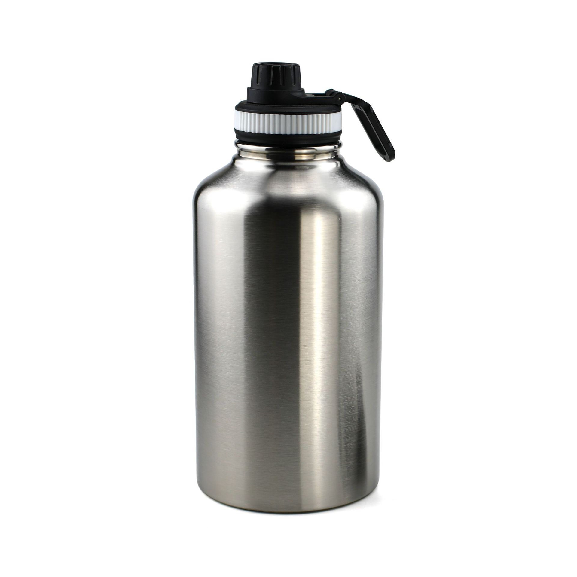 Botella de agua deportiva de gran capacidad para exteriores, estilo americano, 64 oz, doble capa, aislada, de acero inoxidable 304.