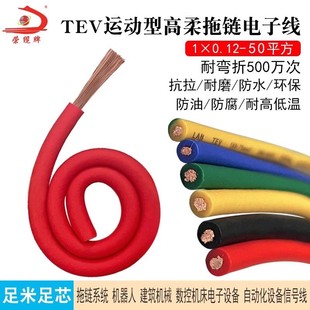 Rong Cable TEV High Flexible Drag Chain Electronic Line 0.12 0.2 Square Red Single Core Power Signal Line