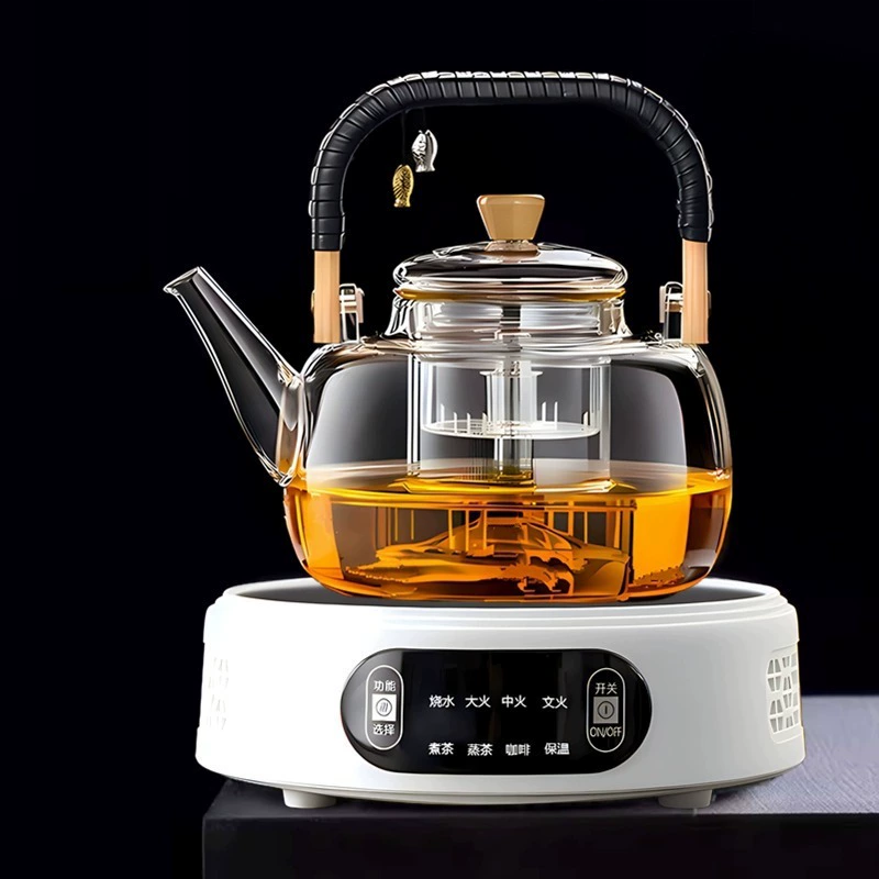 Встроенный чайник, электрическая керамическая плита, чайная плита, большая емкость, стеклянный чайник для приготовления на пару, новая модель, выделенная