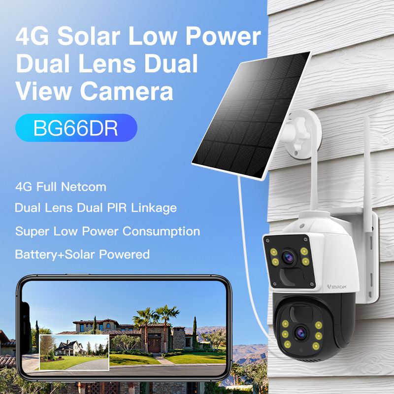 ソーラー監視カメラ 360 度 AOV 消費電力 HD 双眼監視カメラ ナイトビジョン 4G カメラ|undefined