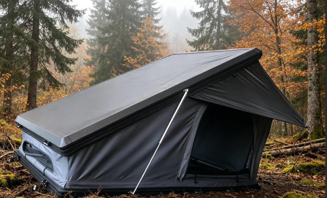 Summer family adventure car roof tent, aluminum alloy hard-top mountain camping pop-up car tent for Wrangler off-road