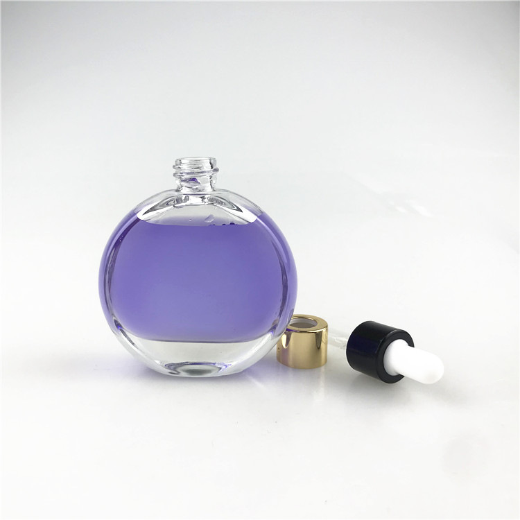 50毫升透明18mm螺口扁圆香水精油瓶
